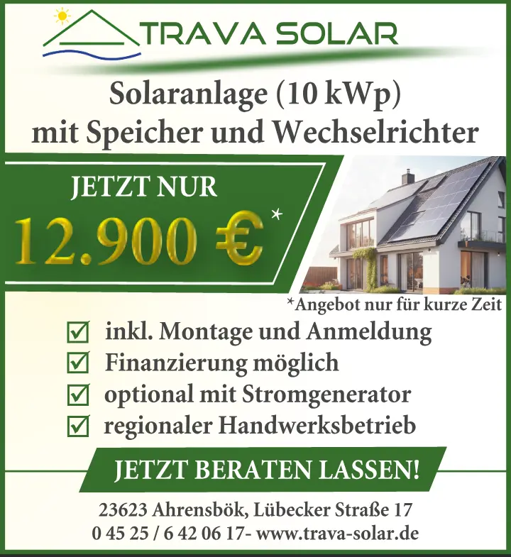 Antzeige für Trava Solar